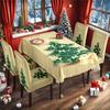 Amazon Temu Especial Transfronterizo en Manteles Navideños, Manteles con Estampado de Árbol de Navidad Vintage, Fundas para Sillas al por Mayor