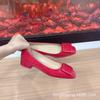 2025 Nuevo Color Barniz Hebilla Cuadrada Zapatos de Salón Versátiles para Mujer Viaje de Oficina Tacones Altos de Goma Zapatos Planos Bajos