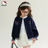 Chaqueta de Punto a Cuadros Patchwork con Cuello Redondo para Niñas 2026 Nuevo Estilo Informal de Moda Holgado para Niños Mayores