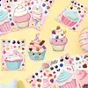 8 Lindas Caras Cambiantes de Dibujos Animados para Magdalenas, Vasos de Agua de Cuaderno, Decoración de Libros de Contabilidad, Pegatinas Creativas Impermeables