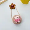 Bolsa infantil Desenho animado japonês bolsa redonda pequena palha orelhas grandes cachorro Urso menina menino transversal troco bolsa pequena