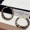 Brincos Redondos Geométricos Personalizados com Estampa de Leopardo Nicho Elegante Acessível Luxo High-End Modernos Brincos Exquisitos Modernos para Mulheres