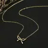 Produto Popular de Comércio Exterior de Luo Chen: Colar com Pingente de Laço de Borboleta Estilo Doce e Descolado da Moda para Meninas, Corrente de Clavícula Fashion