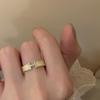 Anillo Exquisito de Esmalte Artesanal para Mujer, Moda Vintage Apilable Cruz H Letra Nuevo Estilo Anillo Abierto Anillo para Dedo Índice