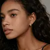 Pendientes Transfronterizos de Nuevo Estilo con Doble Anillo Cruzado Incrustados de Diamantes, Chapados en Cobre con Oro de 14 Quilates, Pendientes de Lujo Ligero de Alta Gama para Mujer, En Stock
