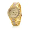 Comércio Exterior Ouro Rosa Pulseira de Aço Relógio Feminino Moda Strass Relógio de Quartzo Calendário Relógio de Genebra