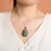 Yuebao Joyería Jade Hetian Natural Plata de Ley S925 Sodalita Moneda de Cobre Pixiu Nuevo Estilo Étnico Chino Colgante Personalización