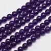 Venta directa de fábrica cuentas redondas de calcedonia morado oscuro cuentas de hilo de jade gris fosfórico morado jade morado lavanda accesorios semiacabados para DIY