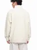 Moletom Muqiu Masculino com Meio Zíper e Gola Alta Texturizado de Manga Longa para Homens, Corte Amplo, Esportivo, Casual, Peça para o Dia a Dia