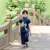 2026 Suministro de Ropa Nueva de Verano Traje Tang Infantil Estilo Chino Conjunto de Dragón Pequeño Fabricante Conjunto al por Mayor Top y Pantalones