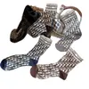 Calcetines de Algodón Peinado Estilo Británico de Primavera y Verano con Inicial Monograma 'D' de Alta Gama hasta la Mitad de la Pantorrilla, Calcetines Holgados de Moda Versátiles con Personalidad