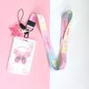 Set de Tarjetas Lindas Anti-pérdida para Niña Estudiante Dibujos Animados Mariposa Estilo Ins Bolsa para Tarjetas de Campus Tarjetas de Juego Cubierta Protectora para Tarjeta de Acceso
