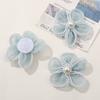 Borde de perlas estilo coreano, malla, perlas sintéticas, accesorios de flor de cinco pétalos, pasador para niños, material semiacabado para mujer, accesorios para prendas