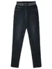 9219 pantalones de invierno ajustados tipo lápiz prenda exterior base cintura alta elástico mom pantalones para mujeres de mediana edad de mediana edad y mayores jeans suaves