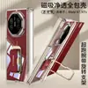 Funda Adecuada para Teléfono Huawei Mate X2 Xts Doble Eje Central Cubierta Protectora Xts Transparente Estuche Piano Soporte Correa de Muñeca Funda de Cobertura Completa