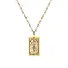 Comércio Exterior Transfronteiriço Novo Produto Corrente Cruzada Pingente Cortador de Cartas de Tarô Colar Masculino de Aço Inoxidável Aço Titânio Joias Modernas Atacado