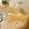 Juego de ropa de cama de Clase A de cuatro piezas, algodón puro, nuevo modelo 2026, funda de edredón individual de gasa de doble capa, sábana bajera, juego de tres piezas para dormitorio de estudiante 4