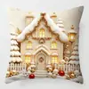 Venta Caliente Transfronteriza Funda de Cojín Navideña Sofá Sala de Estar Reno Rosa Muñeco de Nieve Decoración del Hogar Funda de Cojín