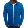 Popular Chaqueta de Mezclilla Europea y Americana Cardigan Casual de Color Sólido Botones Ropa de Trabajo para Hombre Pieza Única Dropshipping Simple Casual