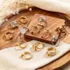 Anillo de acero de titanio de diseño nicho estilo Ins para mujer, no se decolora, oro de 18 quilates, diseño abierto, acero inoxidable, lujo ligero, anillo para el dedo índice, venta al por mayor