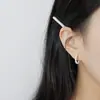 Pendientes YH428 de Plata de Ley S925 Coreana INS Pendientes de Aro Geométricos Simples con Cuentas Pendientes Elegantes de Nicho Versátiles