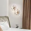 [Transfronterizo] Lámpara de Pared para Mesita de Noche con Estilo Vintage, Fondo de Pared de Madera Maciza, Arte para Dormitorio, Atmósfera Floral Creativa