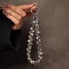 Cadena de Cristal para Teléfono Móvil Avanzado Gotas de Agua Cadena Colgante Cordón de Teléfono Móvil Hecho a Mano con Cuentas Cadena Corta para Muñeca Femenina de Gama Alta