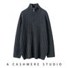 Suéter de Cashmere 100% Puro Estilo Twist Meia-Zip Unissex Estilo Old Money Preguiçoso Versátil Outono e Inverno Novo Estilo