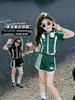 Traje Deportivo Casual de Manga Corta y Shorts Finos de Verano para Niñas Mayores y Niñas Pequeñas, Ropa de Verano para Niños Moderna y Elegante