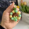 Macaron Iridiscente Perlado Redondo Cuentas Llavero de Conejo con Cuentas Encanto de Bolsa de Dibujos Animados Lindo Femenino Llavero