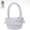Cesta de Flores Pequeña Estilo Nuevo Occidental Cesta de Flores de Boda Flor de Mano para Niños Cesta de Boda Tejida de Plástico Vestido de Boda Cesta para Niños Fabricantes