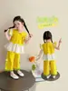 Conjunto de Verano para Niñas 2026 Nuevo Elegante y a la Moda Infantil Casual Transpirable Delgado Conjunto de Dos Piezas para Bebés Niñas