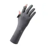 Guantes de Protección Solar de Nuevo Estilo para Verano, Conducción al Aire Libre y Ciclismo, Longitud Extendida hasta la Muñeca, Seda de Hielo, Pantalla Táctil, Protección UV, Diseño de Solapa para Mujer