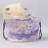 Bolsa de pañuelos portátil con cordón, impresa con diseño de anime de dibujos animados, para dormitorio y uso en el hogar, bolsa de pañuelos multiusos