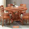 Mesa de Jantar e Conjunto de Cadeiras de Madeira Maciça Chinesa com Mesa Giratória Fogão de Indução Mesa de Jantar Armazenamento Doméstico Hotel Mesa Redonda Grande 10 Pessoas