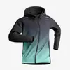 Jaqueta corta-vento masculina, Casaco de treino à prova de vento, Roupa esportiva para primavera e outono, Jaqueta de ciclismo com capuz para atividades ao ar livre, secagem rápida, com forro de fleece para inverno, Engrossada para homens