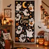 Tecido de fundo novo para Halloween transfronteiriço, tecido de fundo para decoração de feriado com tema de abóbora, casa mal-assombrada e fantasma, impresso em alta definição, em estoque e pronto para envio