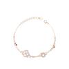 Pulsera de plata de ley de trébol de doble capa para mujer Verano Oro Rosa Blanco Fritillary pulsera ins lujo ligero nicho pulsera Mori