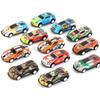 Carro de liga metálica com tração traseira, resistente a quedas, mini carro de ferro com tração traseira, diversos modelos de carros de brinquedo infantis com grafite.