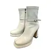 Botas tipo Martin de moda para mujer, perfectas con faldas, nueva colección primavera/otoño 2026, elegantes y sexys, con tacón grueso y un diseño que realza la altura.