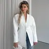 Estación Independiente de Amazon Comercio Electrónico Transfronterizo 2026 Estilo Nuevo Chaqueta de Traje para Mujer Escote en V Ajustada a la Cintura Adelgazante de Longitud Media Color Sólido