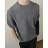 2026 Verano Nuevo Camiseta de Manga Corta para Hombre de Tejido Waffle Cuello Redondo Holgada Casual Versátil Moderna Top No