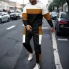 Traje de Sudadera con Cuello Redondo y Pantalón para Hombre Temu Transfronterizo Estampado 3D Moda Hip-Hop al Aire Libre Ropa Deportiva