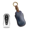 Funda de Llave Retro Adecuada para Geely Xingyue Car Boyue Pro Hebilla de Carcasa Bolsa de Protección de Llave de Cuero Hecha a Mano