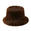Sombrero de Pescador de Piel Sintética de Visón para Mujer, Sombrero de Pescador a Rayas con Estampado de Leopardo Transfronterizo de Amazon Europeo y Americano, Sombrero de Invierno Cálido para Mujer