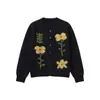 Nuevo cárdigan de punto floral bordado con toalla estilo coreano 2026, hecho con una mezcla de seda de morera y cachemira, con una textura suave y esponjosa