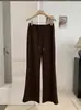 KEKEZOON Moda Estilo Coreano Versátil Calça Micro Flare Feminina Outono Novo Cintura Alta Emagrecimento Boca de Sino Calça Casual 8523