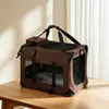 Transportador de mascotas de gran capacidad para todas las estaciones, tela de malla transpirable, mochila portátil para perros, bolsa de hombro individual plegable para perros