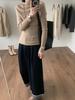 Chaleco de Diseño con Sentido de Estilo Coreano de Dos Piezas, Suéter Base para Mujer Otoño e Invierno Nuevo, Versátil, Adelgazante, de Manga Larga, Moderno
