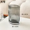 Vaso de Vidro Transparente de Boca Larga com Listras Romboidais de Luxo Leve Francês para Arranjo de Flores Decoração de Sala de Estar de Alta Qualidade Enfeites para Casa